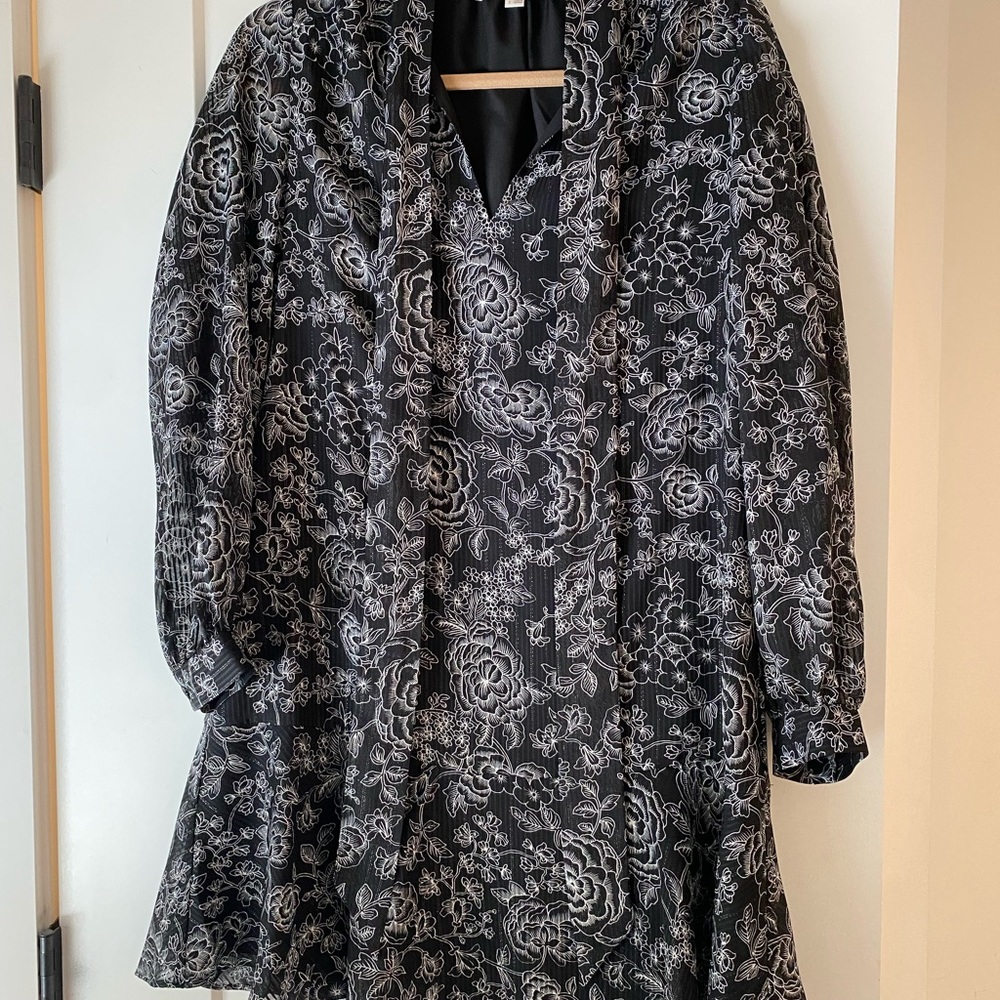 LOFT Monochrome Floral Dress